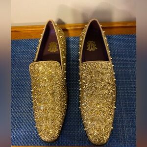 Men's Gold Studded Loafers